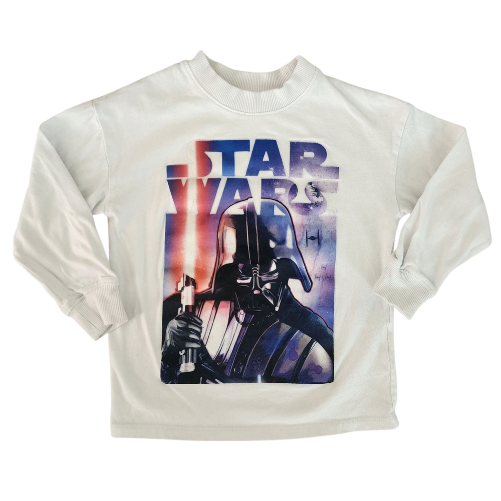 Star Wars Darth Vader Kids White Graphic Long Sleeve Shirt - Size 3/4T